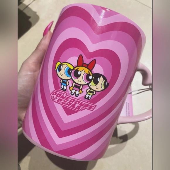 Powerpuff Girls Heart Mug Cartoon Pink Coffee Mug Cup Jumbo NWT - Picture 13 of 13
